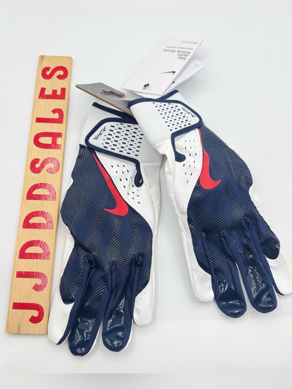 Nike Alpha Baseball Batting Gloves Navy White Red Men’s Sz XXL NWT
New